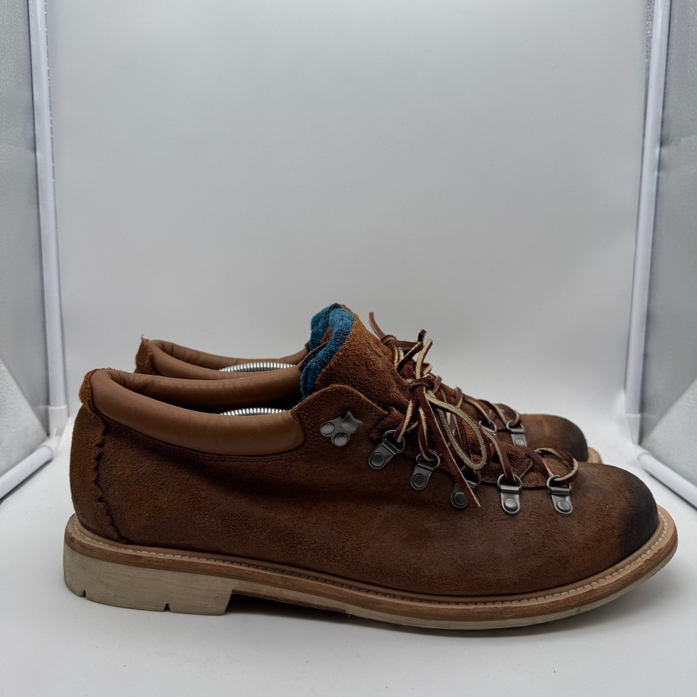 OluKai Mauna Lalo Suede Leather Low Cut Wool Lined Hiking Boots Mens Sz 14 Brown